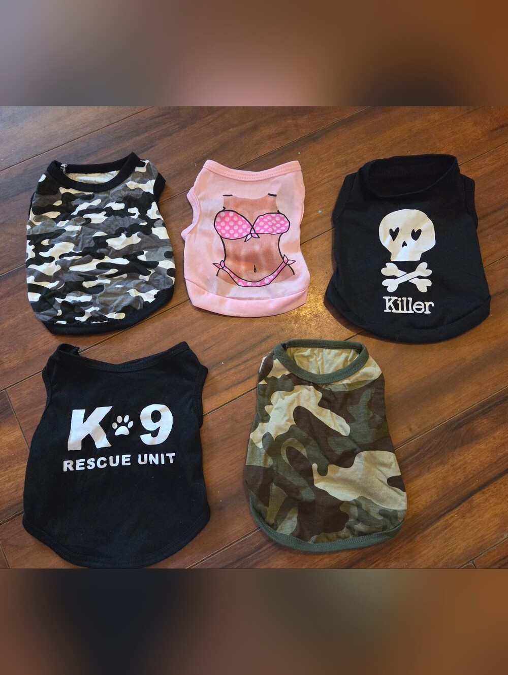 Dog Puppy Clothes Shirts Pink Bikini Graphic K9 Camo Size XS